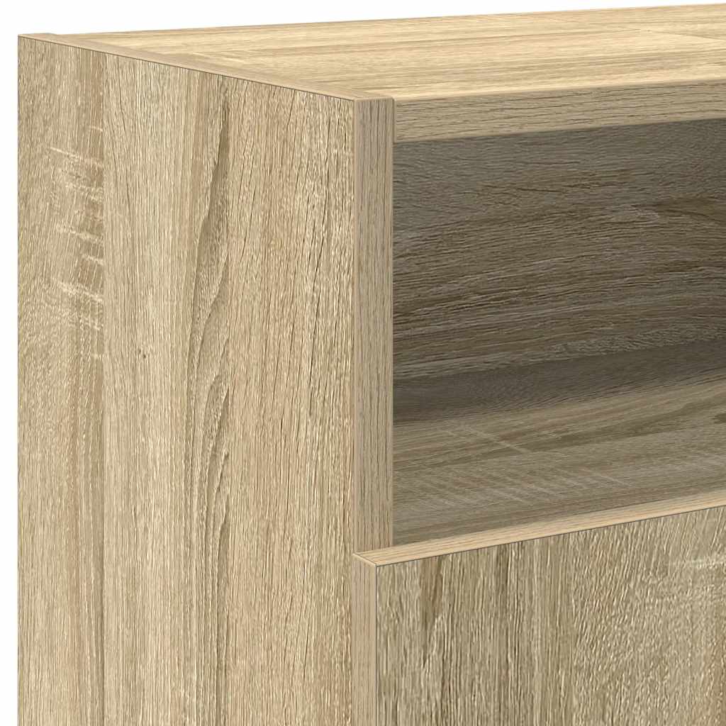 Mobile Porta TV con Luci LED Rovere Sonoma 120x30x50 cm