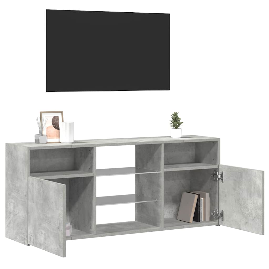 Mobile Porta TV con Luci LED Grigio Cemento 120x30x50 cm