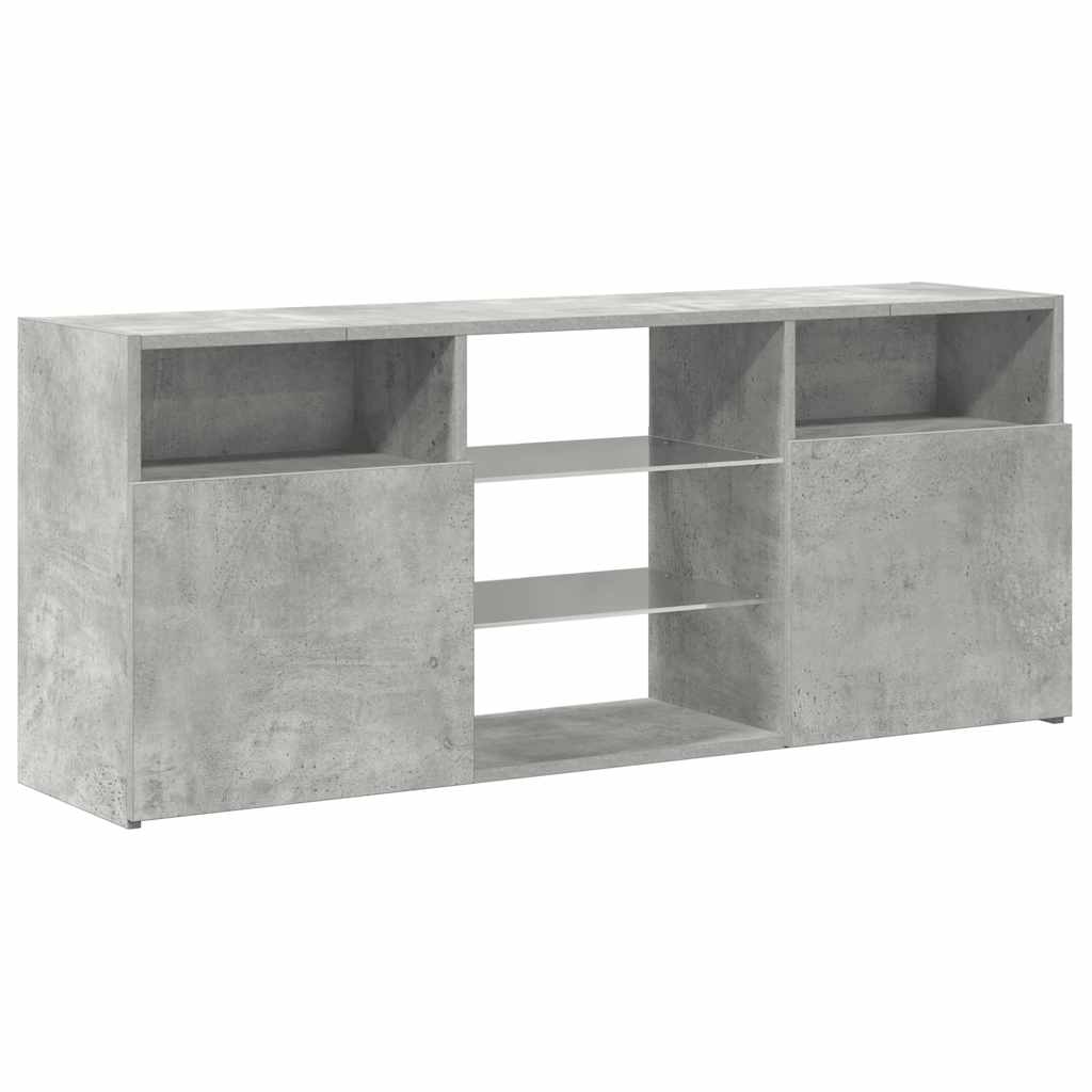 Mobile Porta TV con Luci LED Grigio Cemento 120x30x50 cm