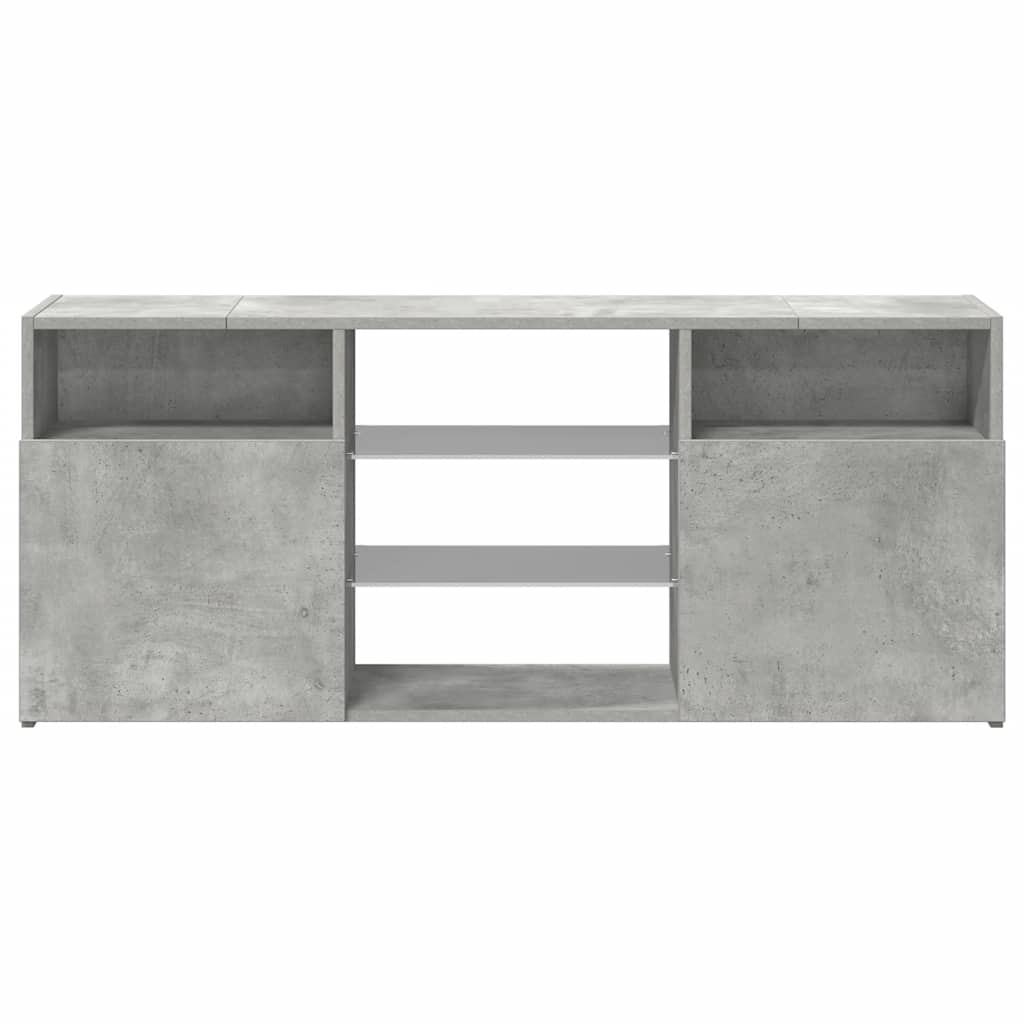 Mobile Porta TV con Luci LED Grigio Cemento 120x30x50 cm