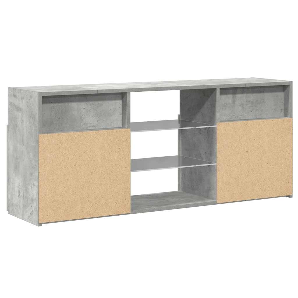 Mobile Porta TV con Luci LED Grigio Cemento 120x30x50 cm