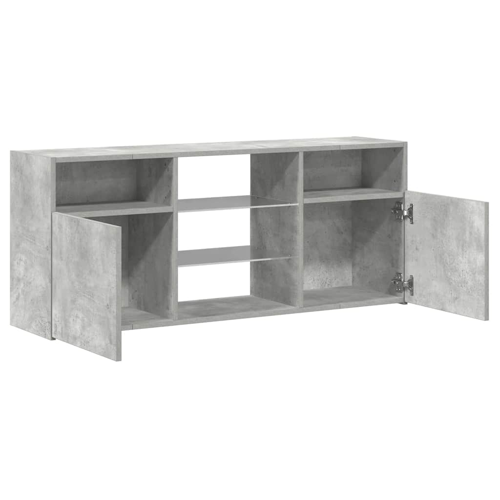Mobile Porta TV con Luci LED Grigio Cemento 120x30x50 cm