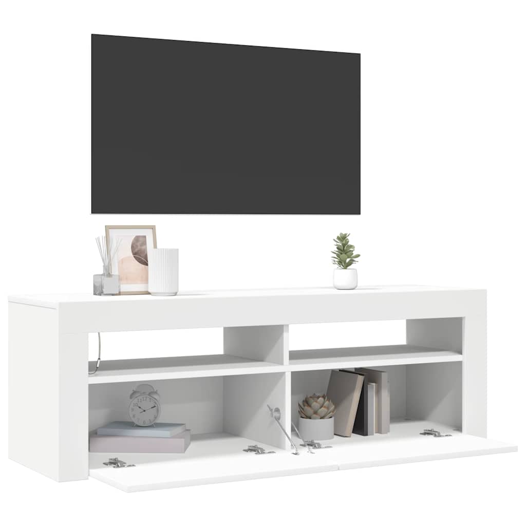 Mobile Porta TV con Luci LED Bianco 120x35x40 cm