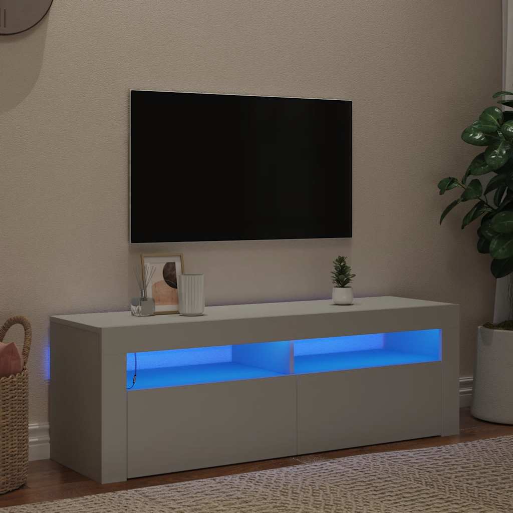 Mobile Porta TV con Luci LED Bianco 120x35x40 cm