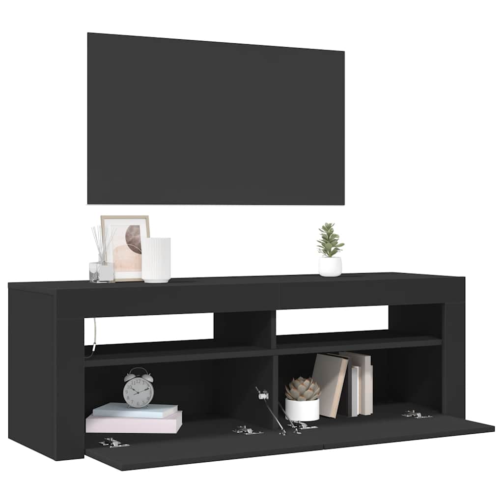 Mobile Porta TV con Luci LED Nero 120x35x40 cm