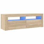Mobile Porta TV con Luci LED Rovere Sonoma 120x35x40 cm