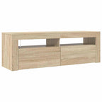 Mobile Porta TV con Luci LED Rovere Sonoma 120x35x40 cm