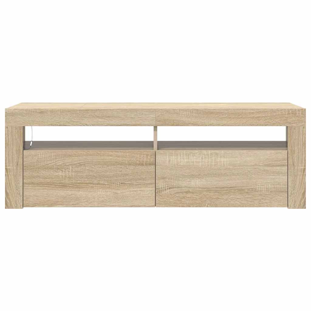 Mobile Porta TV con Luci LED Rovere Sonoma 120x35x40 cm