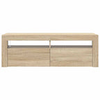 Mobile Porta TV con Luci LED Rovere Sonoma 120x35x40 cm