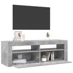 Mobile Porta TV con Luci LED Grigio Cemento 120x35x40 cm