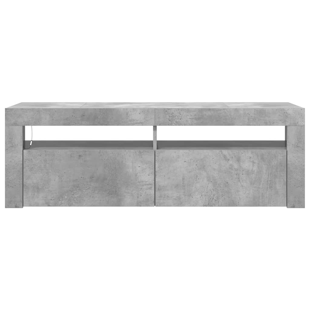 Mobile Porta TV con Luci LED Grigio Cemento 120x35x40 cm