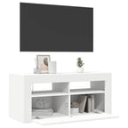 Mobile Porta TV con Luci LED Bianco 90x35x40 cm