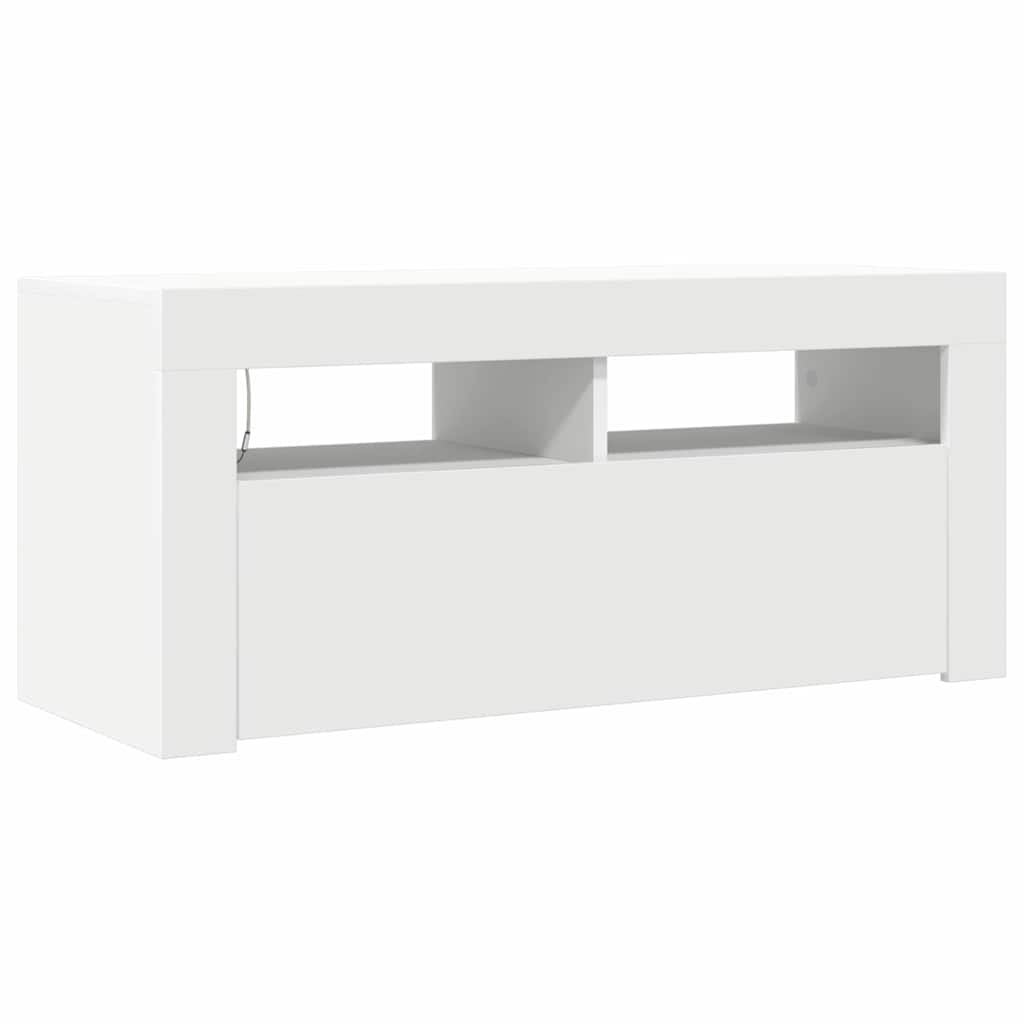 Mobile Porta TV con Luci LED Bianco 90x35x40 cm