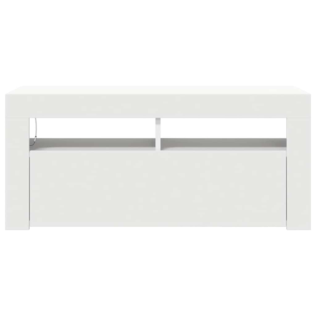 Mobile Porta TV con Luci LED Bianco 90x35x40 cm