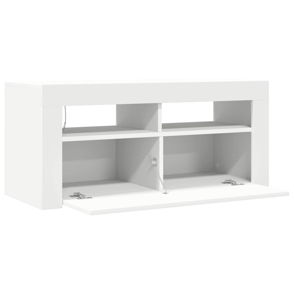 Mobile Porta TV con Luci LED Bianco 90x35x40 cm