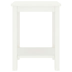 Comodino Bianco 35x30x47 cm in Legno Massello di Pino