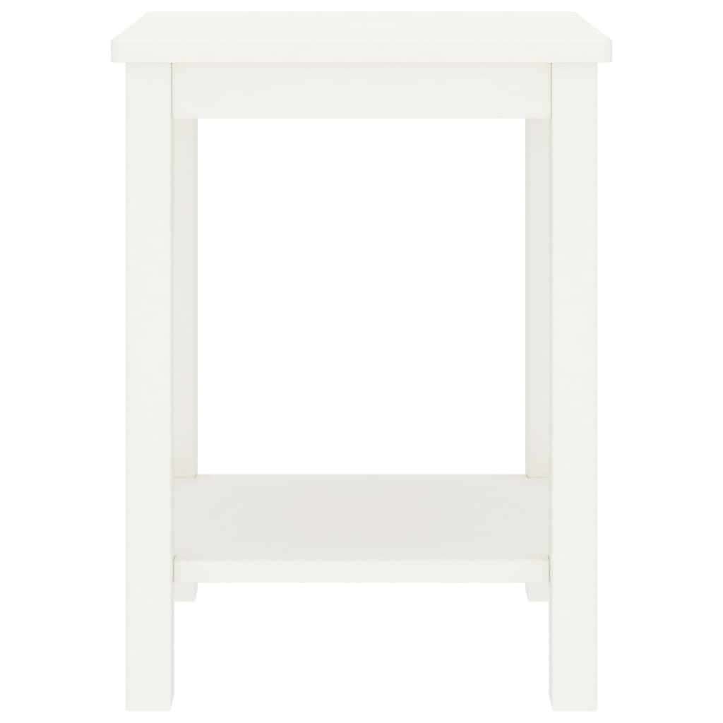 Comodino Bianco 35x30x47 cm in Legno Massello di Pino