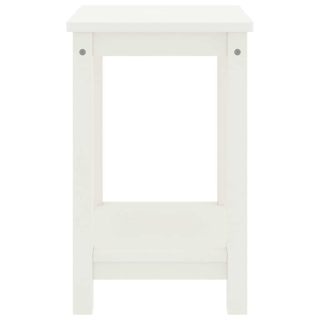 Comodino Bianco 35x30x47 cm in Legno Massello di Pino