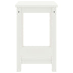 Comodino Bianco 35x30x47 cm in Legno Massello di Pino