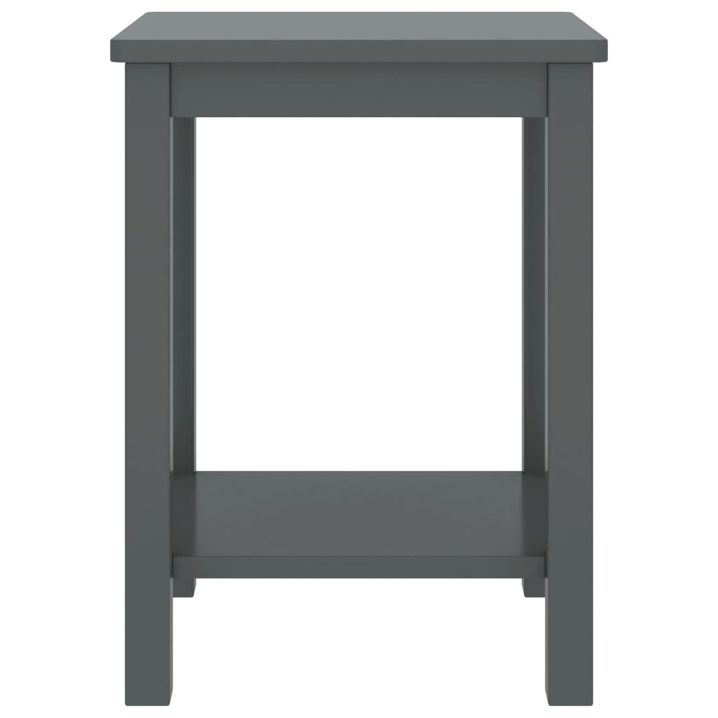 Comodino Grigio Scuro 35x30x47 cm in Legno Massello di Pino