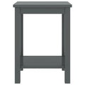 Comodino Grigio Scuro 35x30x47 cm in Legno Massello di Pino