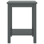 Comodino Grigio Scuro 35x30x47 cm in Legno Massello di Pino
