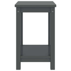 Comodino Grigio Scuro 35x30x47 cm in Legno Massello di Pino