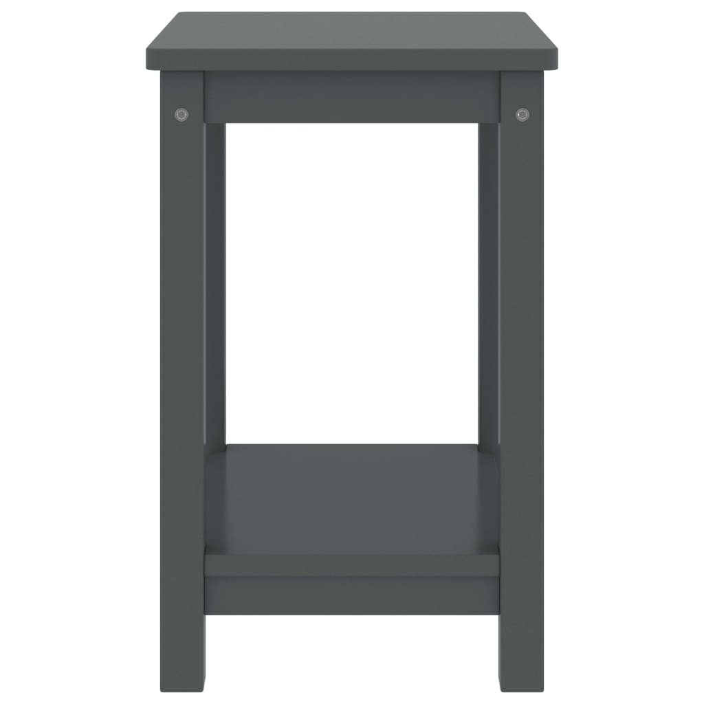 Comodino Grigio Scuro 35x30x47 cm in Legno Massello di Pino