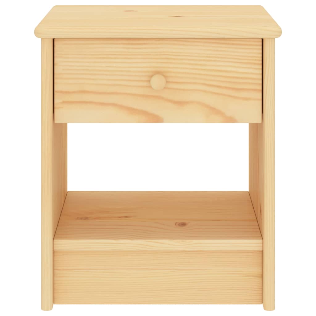 Comodino Naturale 35x30x40 cm in Legno Massello di Pino