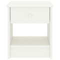 Comodino Bianco 35x30x40 cm in Legno Massello di Pino