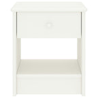 Comodino Bianco 35x30x40 cm in Legno Massello di Pino
