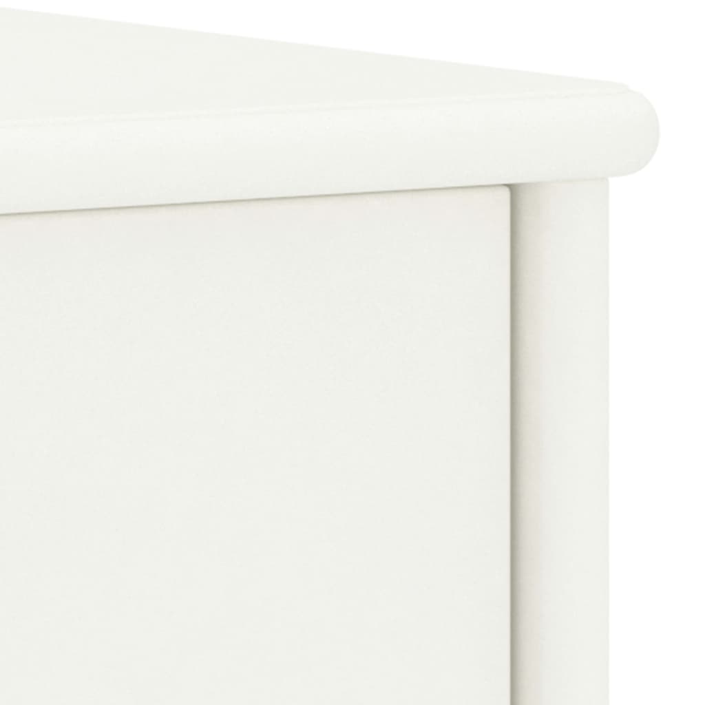 Comodino Bianco 35x30x40 cm in Legno Massello di Pino