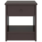 Comodino Marrone Scuro 35x30x40 cm in Legno Massello di Pino