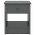 Comodino Grigio Scuro 35x30x40 cm in Legno Massello di Pino