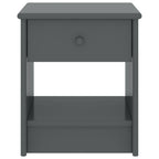 Comodino Grigio Scuro 35x30x40 cm in Legno Massello di Pino