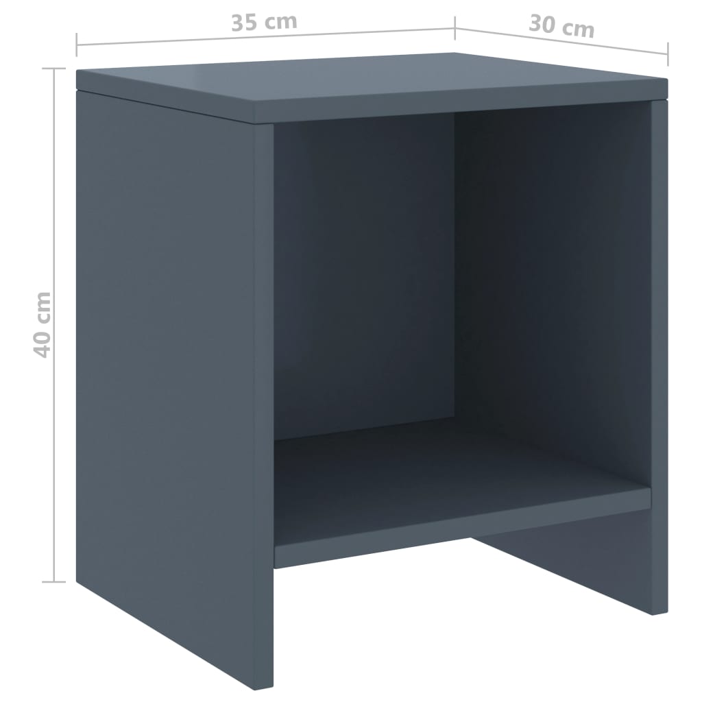 Comodini 2 pz Grigio Chiaro 35x30x40 cm Legno Massello di Pino