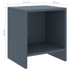 Comodini 2 pz Grigio Chiaro 35x30x40 cm Legno Massello di Pino
