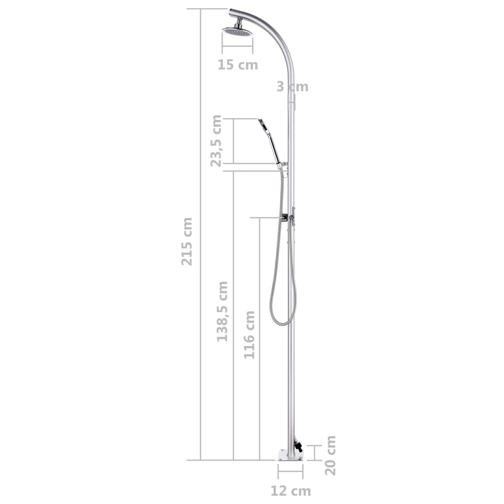 Doccia da Giardino 215 cm in Alluminio