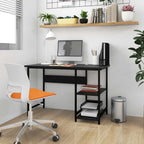 Scrivania per Computer Nera 105x50x72 cm in MDF e Metallo