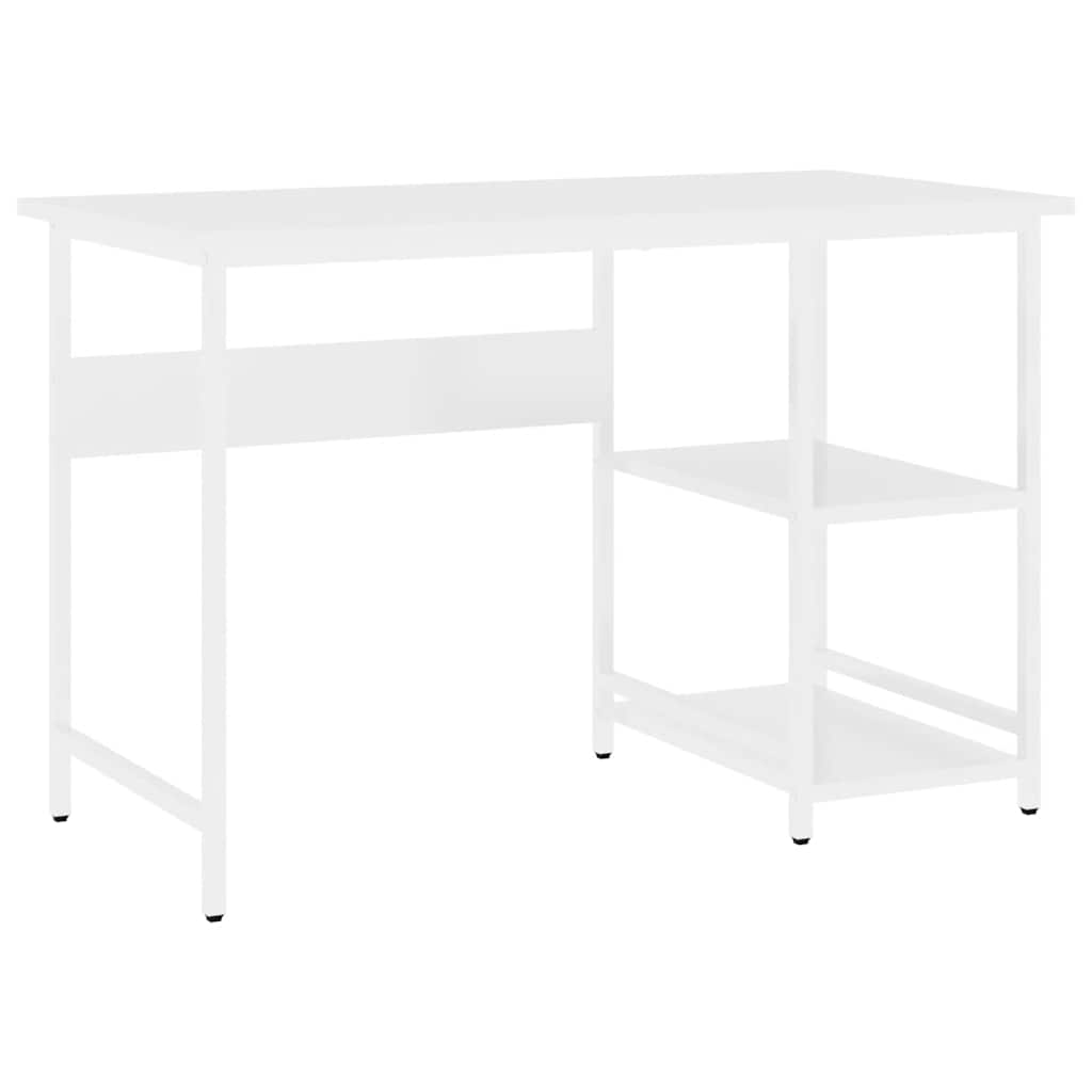 Scrivania per Computer Bianca 105x50x72 cm in MDF e Metallo