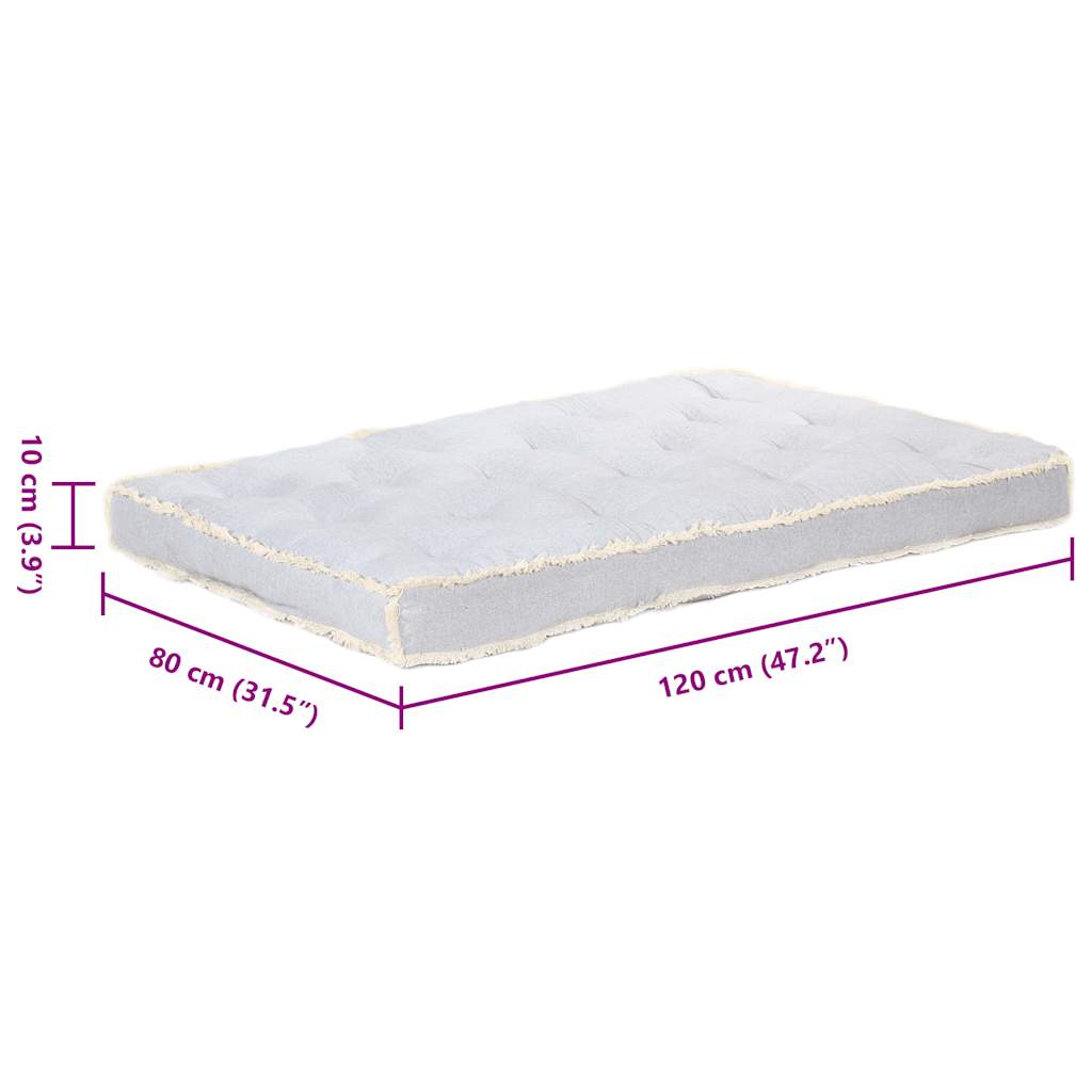 Cuscino per Divano in Pallet Grigio 120x80x10 cm