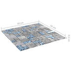 Piastrella Mosaic 22 pcs Grigio e Blu 50 x 50 cm Vetro