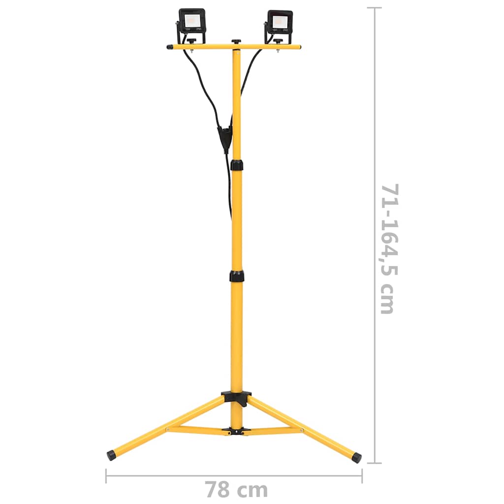 Faretto a LED con Treppiede 2x10 W Bianco Caldo