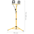 Faretto a LED con Treppiede 2x30 W Bianco Caldo