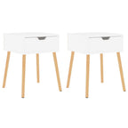 Comodini 2pz Bianco Lucido 40x40x56 cm in Legno Multistrato