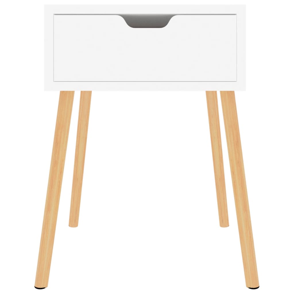Comodini 2pz Bianco Lucido 40x40x56 cm in Legno Multistrato