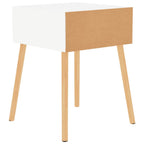 Comodini 2pz Bianco Lucido 40x40x56 cm in Legno Multistrato
