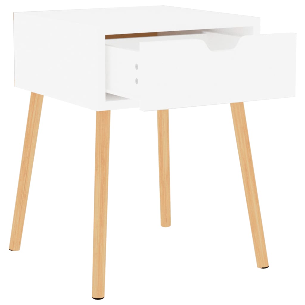 Comodini 2pz Bianco Lucido 40x40x56 cm in Legno Multistrato