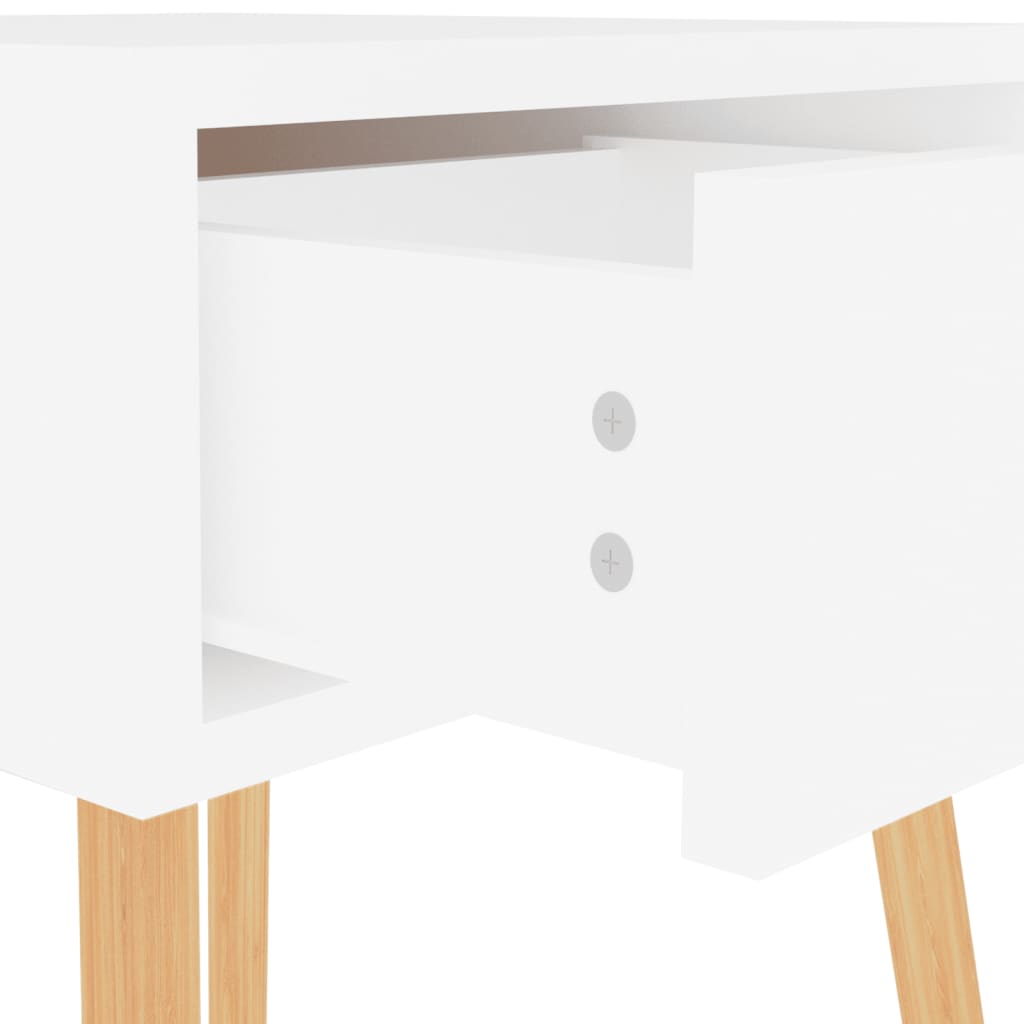 Comodini 2pz Bianco Lucido 40x40x56 cm in Legno Multistrato