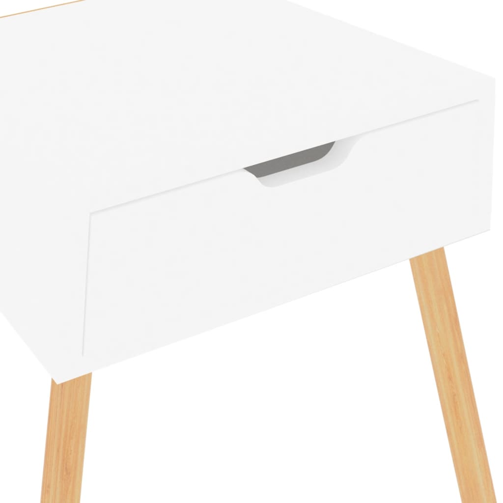 Comodini 2pz Bianco Lucido 40x40x56 cm in Legno Multistrato